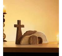 Décoration Murale Ou De Table De Pâques - Scène Du Tombeau Vide En Bois Et Symbole De Résurrection | Cadeau Chrétien Pour La Famille | Parfait Pour La Décoration De Cheminée, Maison, Printemps