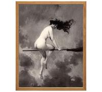 Décoration murale païenne avec cadre - Grande taille : 28 x 35 cm - Cadeau gothique vintage effrayant pour sorcellerie, Wicca, Wicca et fanatique occulte