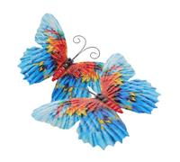 Décoration Murale Papillon en Fer, Lot de 2, Ornement Suspendu | Papillons Déco Murale Extérieure, Décorations Murales en Fer, Style Classique Naturel Élégant