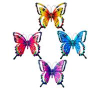 Décoration Murale Papillon en Métal Clôture rustique décorative colorée 4