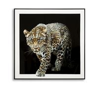 Décoration murale peinture sur toile avec cadre Mauro Ferretti Laccato Giaguaro B Multicolore 82x4x82 cm