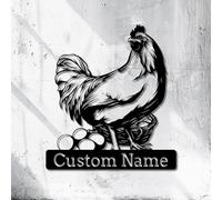 Décoration murale personnalisée en métal pour poule, panneau personnalisé en métal pour poulailler, décoration personnalisée pour grange, panneau personnalisé en métal pour poule, panneau personnalisé