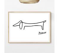 Décoration murale Picasso Dessin lignes dessinées Poster Prints 1 (Pablo Picasso Dog, 297 x 420 mm / 11,7 x 16,5 pouces)