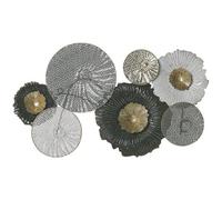 Décoration murale platformes fleurs en métal argenté ZIRCONIUM