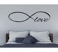 Décoration murale Plus Plus infinity Amour Grand Mur Autocollant pour Home Decor 45 x 11.5-Inch noir