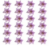 Décoration Murale Poinsettia Scintillant pour Fêtes | Matériau naturel danger, paillettes résistantes, couleurs variées, pour facile à fixer, pour décor pour (24pcs purple)