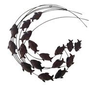Décoration murale POISSONS en métal 66cm Design spirale couleur Noir Brun Maison du bord de Mer Océan
