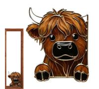 Décoration Murale Pour Coin De Pièce | Design 2D En Acrylique De Vache Qui Jette Un Coup D'Œil - Décoration de Coin de Porte Vache en Train de Regarder - pour Manteau de Cheminée Mur Tête de Lit Commo