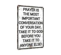 Décoration Murale pour la Prière | Panneau Métallique de Style Vintage - Art mural à caractère religieux | Pour les femmes et les hommes, la salle pour prière, l'église, maison, le bureau, chambre et