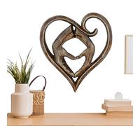 Décoration Murale pour la Saint-Valentin - Statue en Résine d'Art Romantique - Art Mural avec un Cœur et des Mains Jointes | pour Salon Bureau Chambre Salle de Séjour