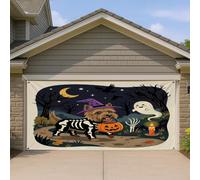 Décoration murale pour porte de garage Motif chien cairn terrier Halloween 1,8 x 4 m
