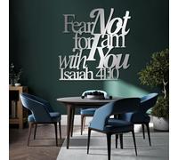 Décoration murale religieuse avec verset de la Bible - Sculpture d'art moderne pour salon, chambre, couloir et escalier