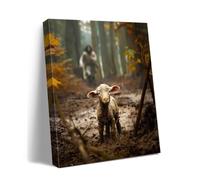 Décoration murale religieuse pour salle de prière, art mural chrétien pour décorations de Noël, impression sur toile murale Jésus et agneau Jésus courant après avoir perdu l'agneau pour décoration