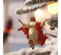 Décoration murale rétro 2D représentant Jésus à suspendre dans la voiture, croix à accrocher au rétroviseur, cadeau religieux for chrétien, ornement plat en acrylique for l'intérieur de la voiture(A)