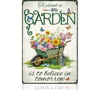 Décoration murale rétro en métal pour plantes de jardin. Planter un jardin, c'est croire en demain. Affiche murale vintage pour la maison, la cour, la serre, la décoration de jardi 8x12 pouces