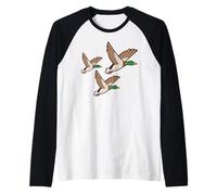 Décoration Murale rétro Kitsch 3 Canards Volants Manche Raglan
