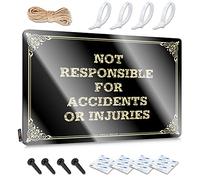 Décoration murale rétro pour petits gars - Non responsable des accidents ou des blessures - Œuvre d'art de style rustique pour score (20 x 30 cm)