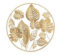 Décoration Murale Ronde en Métal "Jungle" 80cm Or