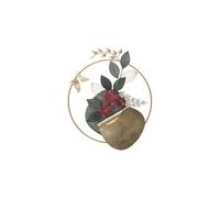 Décoration Murale Ronde Métal Design Fleurs Gard Multicolore 67x74 cm