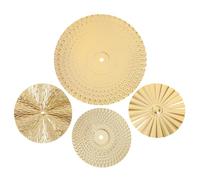 Décoration Murale Ronde Style Rétro Lot de 4 Pièces, Doré, en Fer | Murs et Clôtures, Usage Maison ou Galerie, Effet Vintage, Touche Rustique pour Intérieur Toute L’année