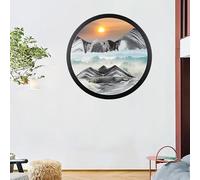 Décoration Murale rotative à 360° en Verre, Sable mouvant, Sculpture Murale en Verre, Outil pour la Maison ou Le Bureau, Sable cinétique