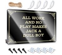 Décoration murale rustique - All Work And No Play Makes Jack A Dull Boy - Décoration murale rustique facile à accrocher pour bar (20 x 30 cm)