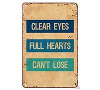 Décoration murale rustique en étain avec citations « Friday Night Lights » - Yeux clairs - Cœurs pleins ne peuvent pas perdre le vendredi nuit - Poster de motivation - Panneau en métal chic - Cadeau