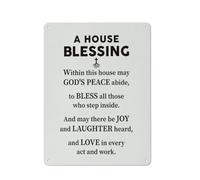 Décoration murale rustique en métal, panneau « Bénédiction de la maison », citation inspirante et humoristique, art mural motivant, panneau familial pour la décoration intérieure, cadeau pour la ma