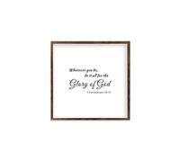 Décoration murale rustique moderne avec cadre en bois « Whatever You Do, Do It All for The Glory of God » 30,5 x 30,5 cm