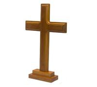 Décoration murale sacrée chrétienne, décoration murale sacrée, statue religieuse rustique avec sainte - Décoration religieuse double face - Sculptures murales avec socle, art spirituel pour la maison