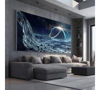 Decoration Murale Salon Vision Planète Grand Tableau Ethnique Lespace Extraatmosphérique Impression sur Toile Murale Paysage Naturel Ciel étoilé Peinture pour Chambre et Bureau 60x120 cm