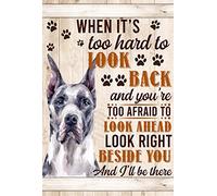 Décoration murale Skitongift, décoration d'intérieur, décoration de chambre quand il est trop difficile de regarder en arrière et que vous avez trop peur de regarder en avant Dogue allemand