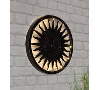 Décoration murale solaire en métal SOLEIL - 40 cm - tableau mural éclairé pour balcon et terrasse