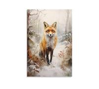 Décoration murale sur toile renard de campagne vintage animal sauvage rustique affiche murale pour salon chambre à coucher œuvre d'art