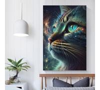 Décoration murale sur toile représentant des chatons interstellaires, pour chambre d'adolescente, salon, 60 x 90 cm
