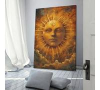 Décoration murale sur toile représentant le dieu du soleil pour le salon, idéal pour un anniversaire, une fête ou un événement, 60 x 90 cm