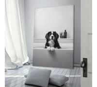 Décoration murale sur toile représentant un chien bernois, idéal pour un salon, une chambre à coucher, une cuisine ou comme cadeau d'anniversaire pour femme, 60 x 90 cm