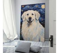 Décoration murale sur toile représentant un chien de montagne des Pyrénées, idéal pour un salon, une chambre à coucher, une cuisine ou comme cadeau d'anniversaire pour femme, 60 x 90 cm