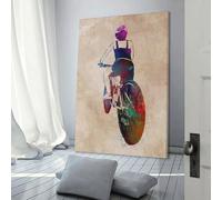 Décoration murale sur toile représentant un cycliste, idéale pour un salon, une chambre à coucher, une cuisine ou comme cadeau d'anniversaire pour femme, 20 x 30 cm