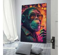 Décoration murale sur toile représentant un singe avec de la marijuana, pour chambre à coucher, pour adolescentes, femmes, salon, 20 x 30 cm