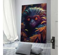 Décoration murale sur toile représentant un singe de l'espace fou, idéale pour le salon, la chambre d'un garçon ou d'une fille, 60 x 90 cm