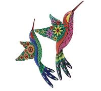 Décoration Murale Suspendue Colibris Métal, Lot de 2 Pièces | Art Mural Délicat, Aspect Très Réaliste, pour Maison et Bureau, Décor à Poser Suspendre