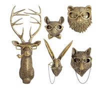 Décoration murale tête d'animal, décoration murale têtes d'animaux dorées, sculpture d'animaux en résine tête cerf, sculpture suspendue d'animal en résine bronzée salon, chambre à coucher et cuisine(5