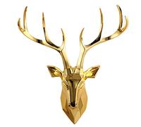 Décoration Murale tête de cerf doré, Support Mural tête de cerf, décoration Murale tête d'animal en résine, décoration Murale de Fond décoration Murale, décoration Murale de Fond p