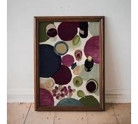 Décoration murale texturée abstraite sur le thème de la dégustation de vin - Art abstrait représentant des verres à vin bordeaux et marine, décoration moderne pour chariot de bar (30x45cm/sans cadre)