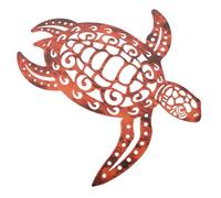 Décoration Murale Tortue en Fer Marron, Artisanat Suspendu