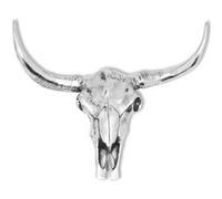 Décoration murale - vidaXL - Crâne de taureau - Aluminium - Argenté - Contemporain