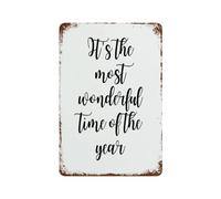 Décoration murale vintage avec citation « It's The Most Wonderful Time » - 30 x 20 cm