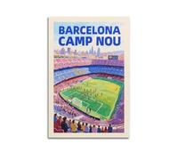 Décoration murale vintage de voyage Barcelone Camp Nou - Décoration murale moderne et esthétique - Cadeau pour lit d'amis - Sans cadre - 20 x 30 cm