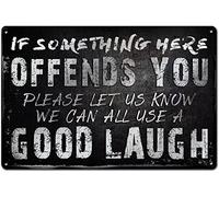 Décoration murale vintage en métal. Si quelque chose ici vous offense, n'hésitez pas à nous le faire savoir. On a tous besoin de rire ! Plaque en métal vintage pour garage, maison, jardin, cafés, cui